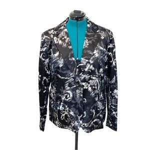 Chico’s Blazer Silk Blend Black Print 2 (L)